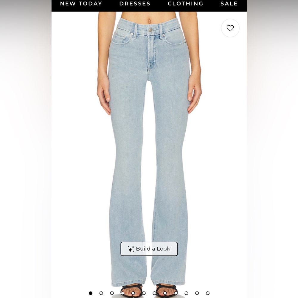 Good American Light Wash High-Rise Flare Jeans